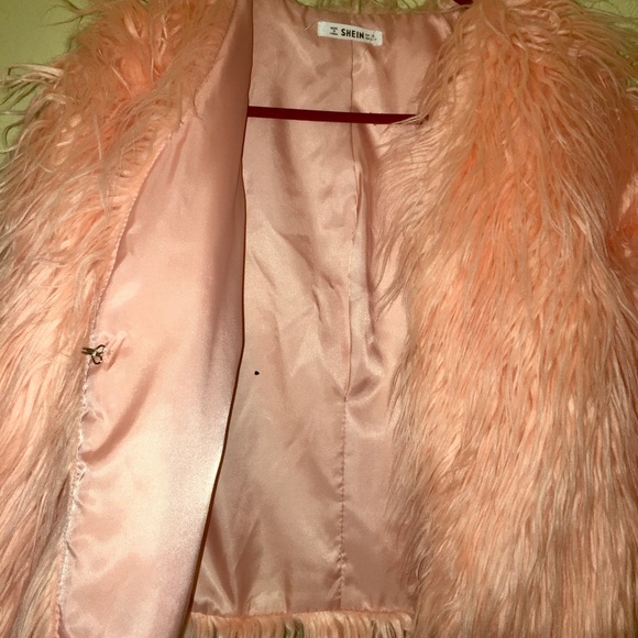 Pink Faux Fur Jacket coat size M Girls (10/12) - Picture 5 of 6